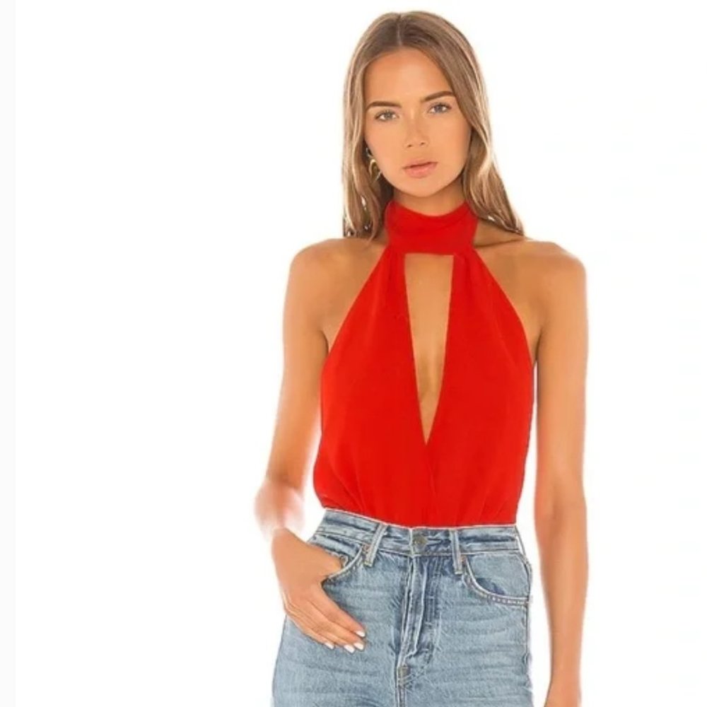 Lovers and Friends Cairo Bodysuit in Blood Orange